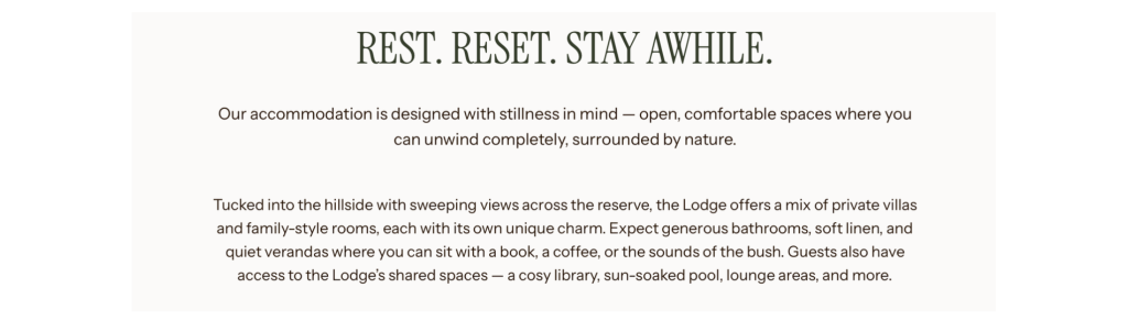 Rest reset stay awhile